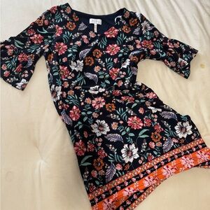 Laundry By Shelli Segal Navy Dress with Floral Accents